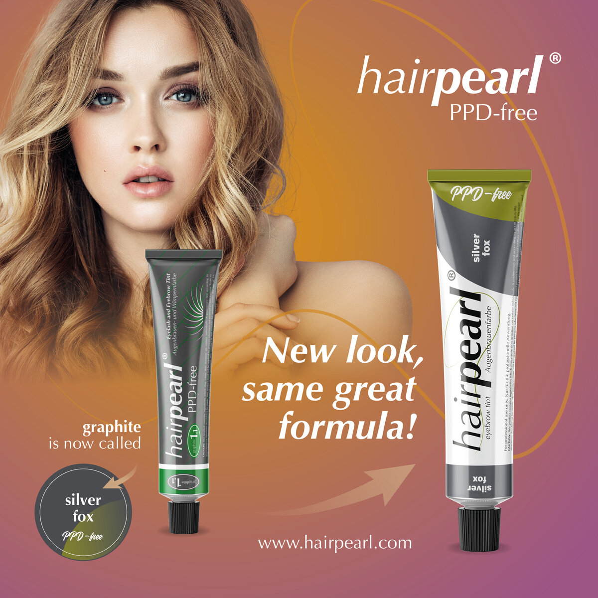 Hairpearl PPD-free Eyebrow Tint – Silver Fox