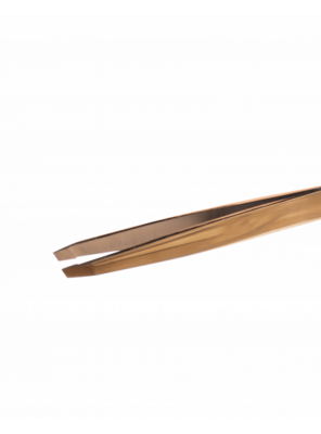 ZOLA PROFESSIONAL EYEBROW TWEEZERS GOLD (BEVELED)