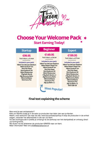 Welcome Pack Startup